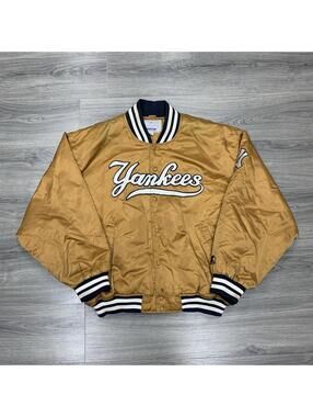 Vintage Starter New York Yankees Satin Jacket 5XL MENS GOLD RARE BASEBALL MLB